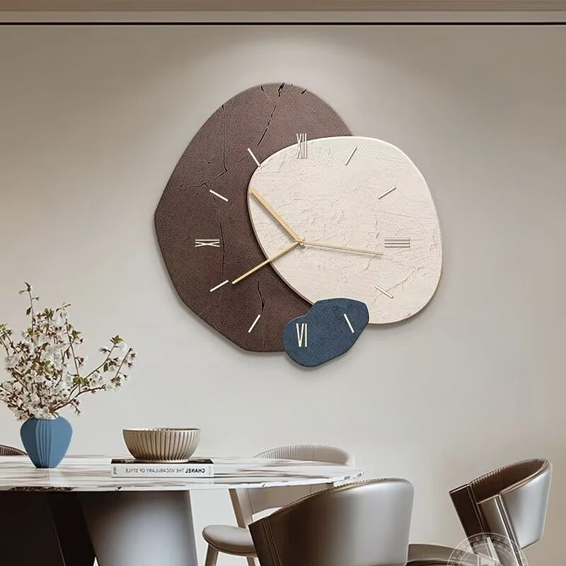 Wooden Wall Clock with USB Lamp Home Office Decor