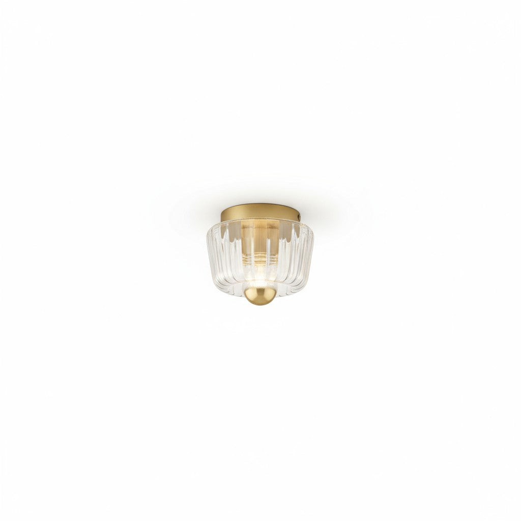 Glass Flush Mount Ceiling Light Sun Rays Design
