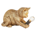 Decorative Golden Cat Table Lamp with Edison Bulb