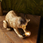 Decorative Golden Cat Table Lamp with Edison Bulb