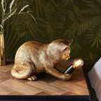 Decorative Golden Cat Table Lamp with Edison Bulb