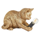 Decorative Golden Cat Table Lamp with Edison Bulb