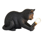 Decorative Golden Cat Table Lamp with Edison Bulb