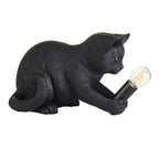 Decorative Golden Cat Table Lamp with Edison Bulb