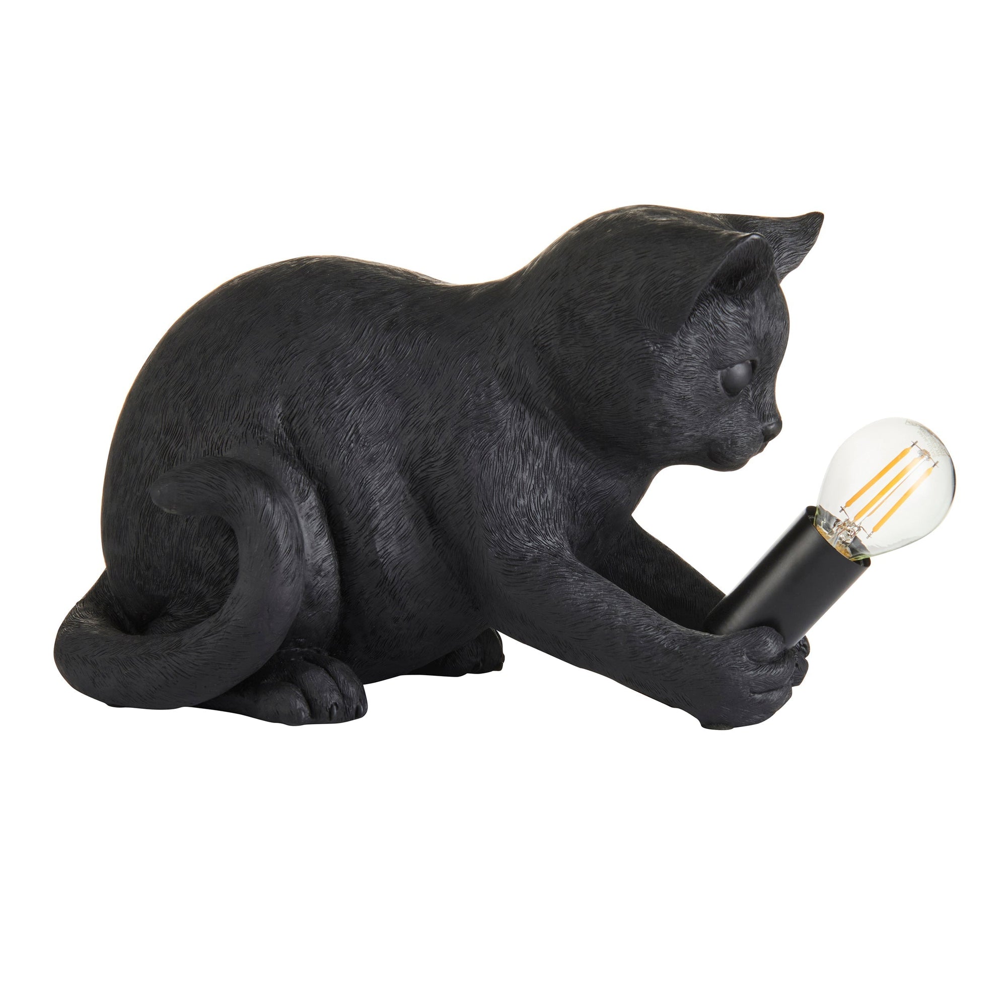 Decorative Golden Cat Table Lamp with Edison Bulb