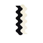 Abstract Wavy Runner Rug with Two Tone Design for Bedroom Floor