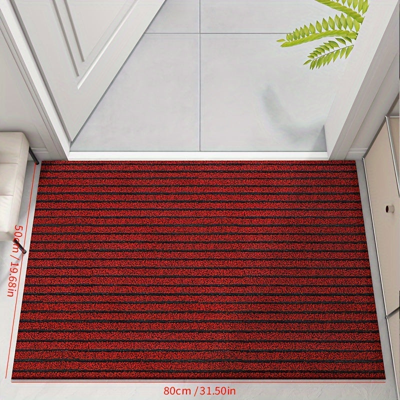 Striped Non Slip Doormat for Indoor and Outdoor Entryway Use