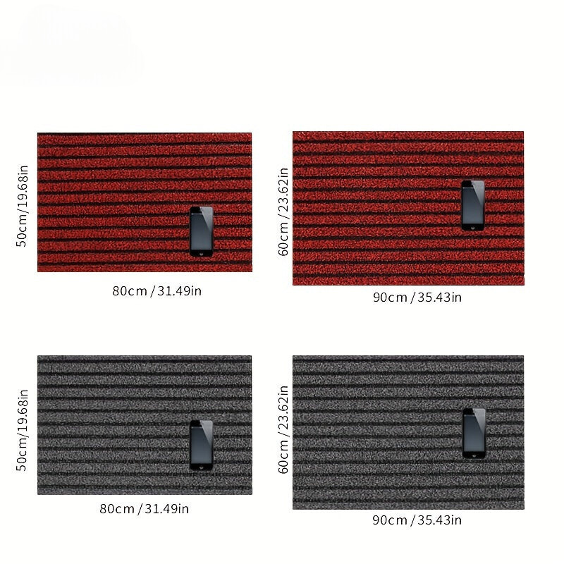 Striped Non Slip Doormat for Indoor and Outdoor Entryway Use