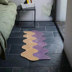 Abstract Wavy Runner Rug with Two Tone Design for Bedroom Floor