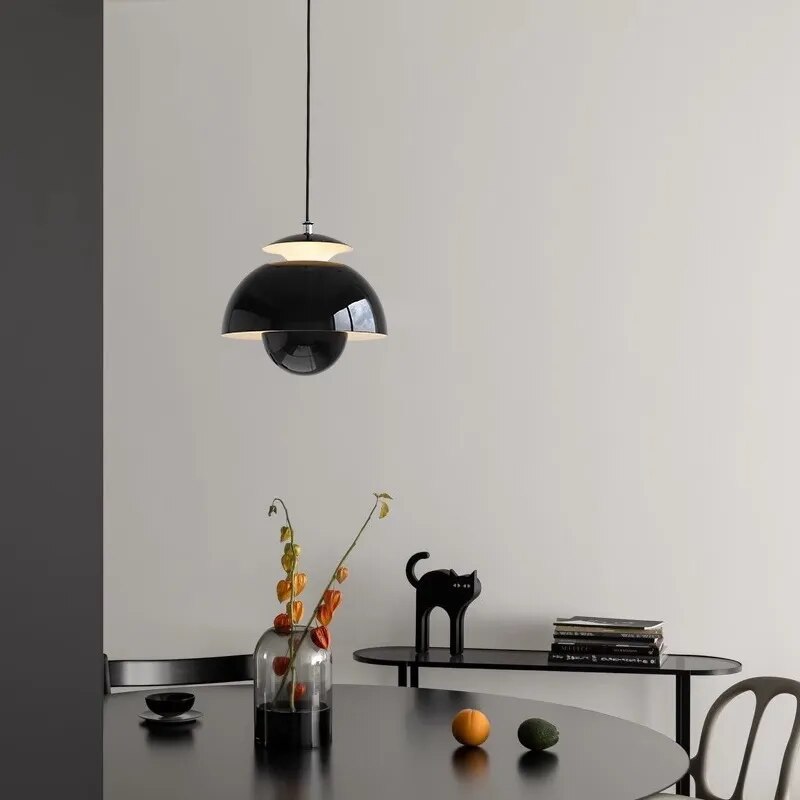 Nordic Black LED Pendant Light with Modern Scandinavian Design