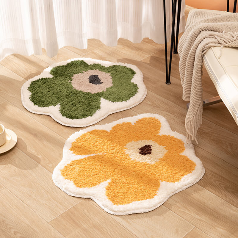Flower Shaped Soft Area Rug for Bedroom