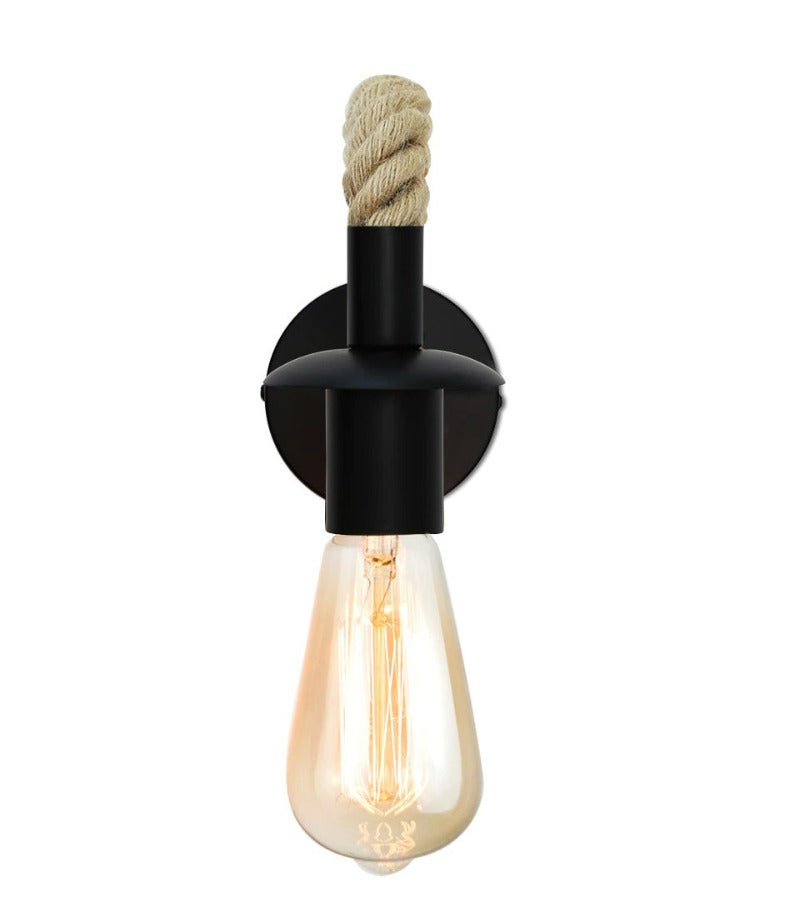 Vintage Rope Wall Sconce Lamp Rustic Industrial Wall Mounted Light