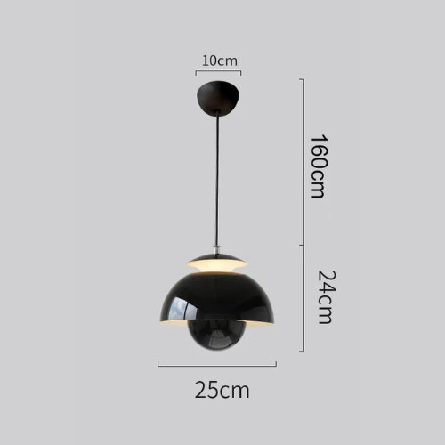 Nordic Black LED Pendant Light with Modern Scandinavian Design