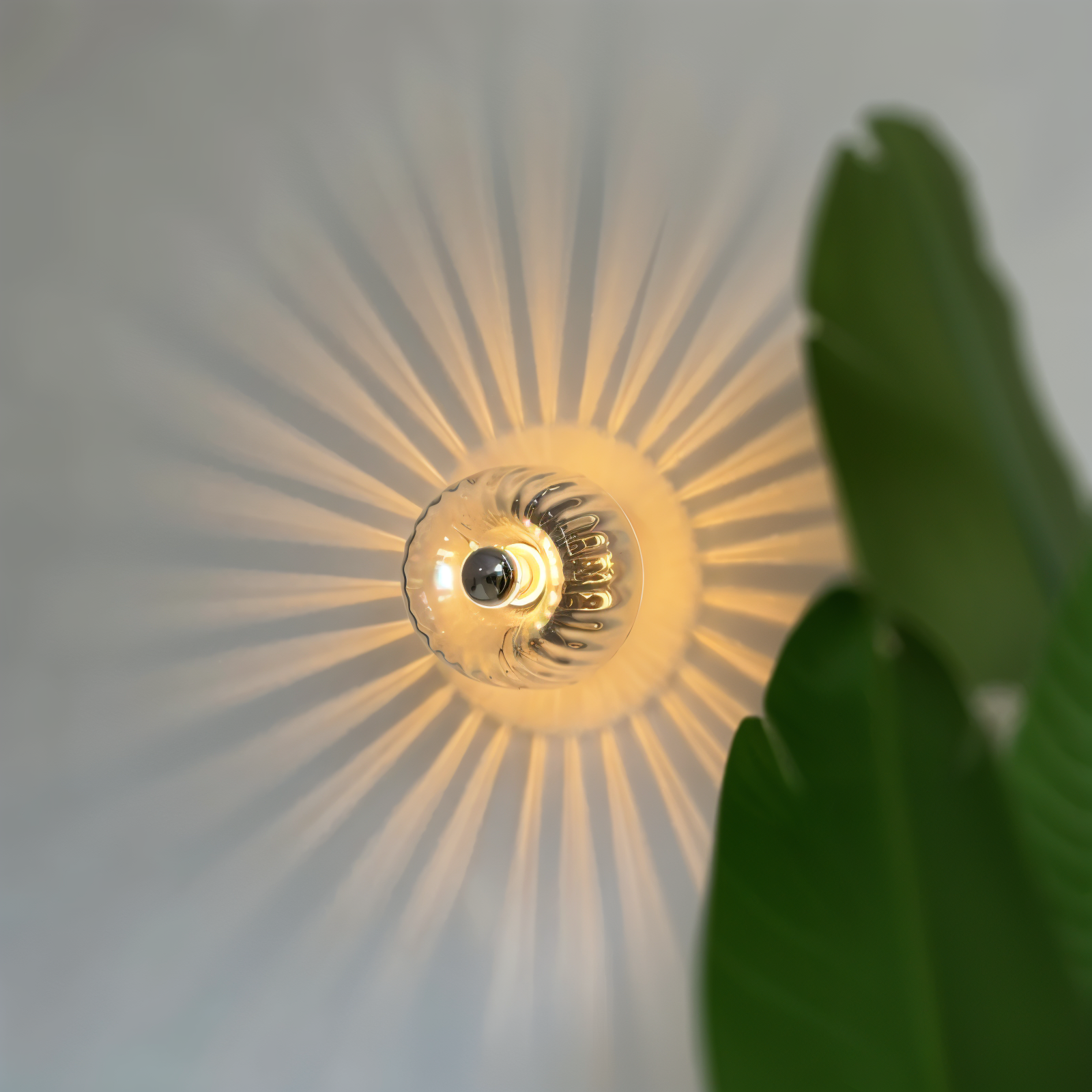 Glass Flush Mount Ceiling Light Sun Rays Design