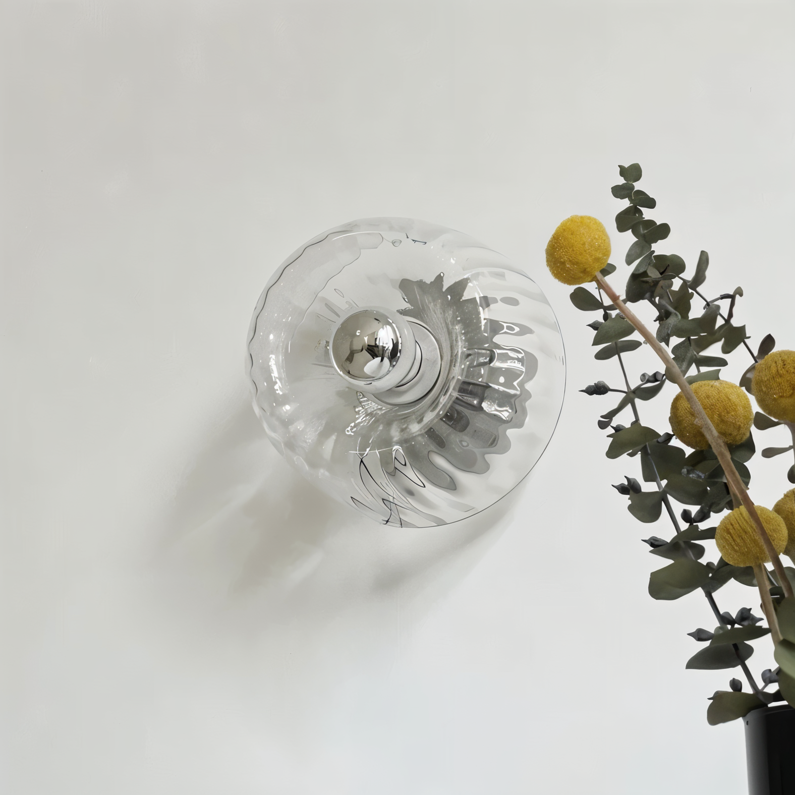 Glass Flush Mount Ceiling Light Sun Rays Design