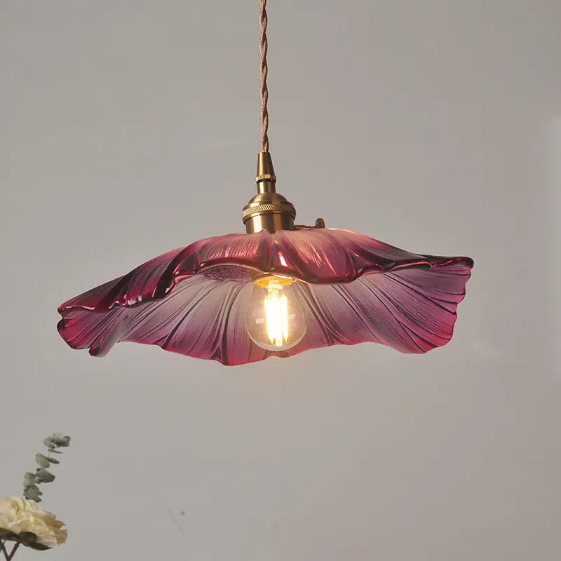 Modern Flower Glass Pendant Light – Artistic Hanging Ceiling Lamp