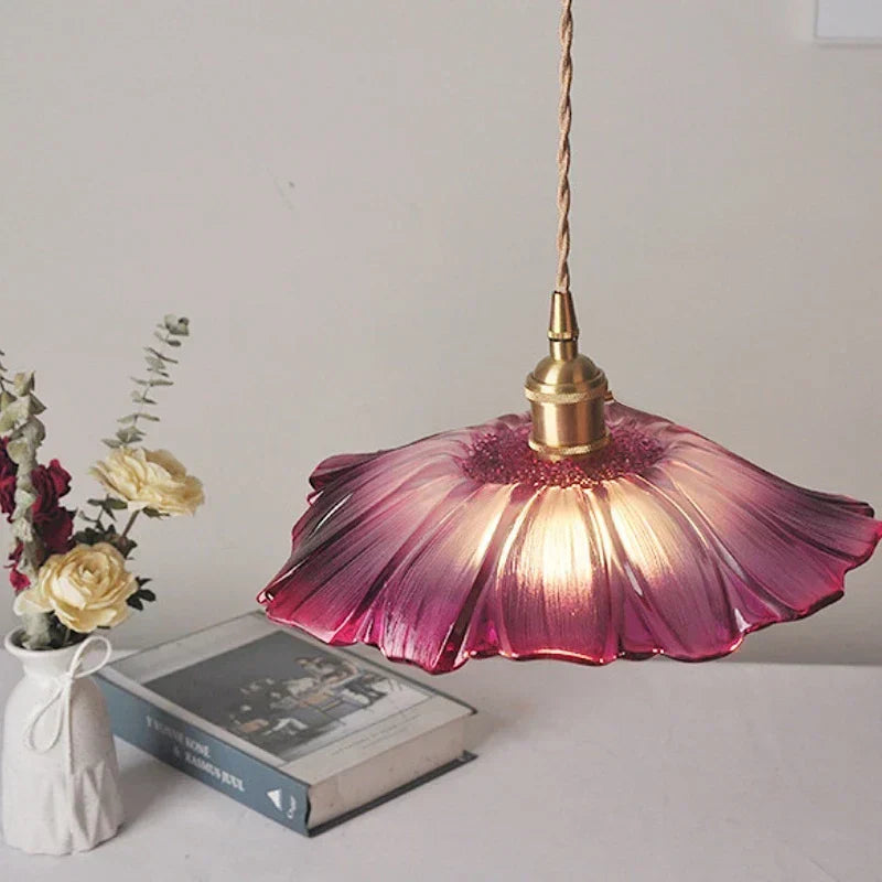 Modern Flower Glass Pendant Light – Artistic Hanging Ceiling Lamp