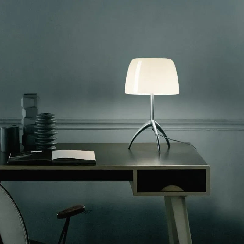 Modern Red Mushroom Table Lamp Nordic Tripod LED Desk Lamp