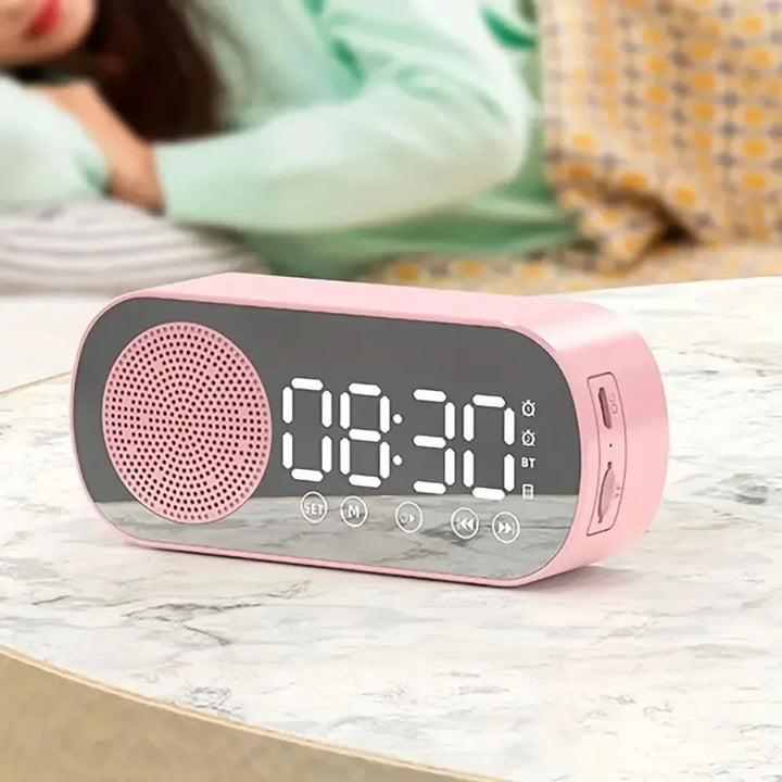 Digital Alarm Clock with Bluetooth Speaker and LED Display