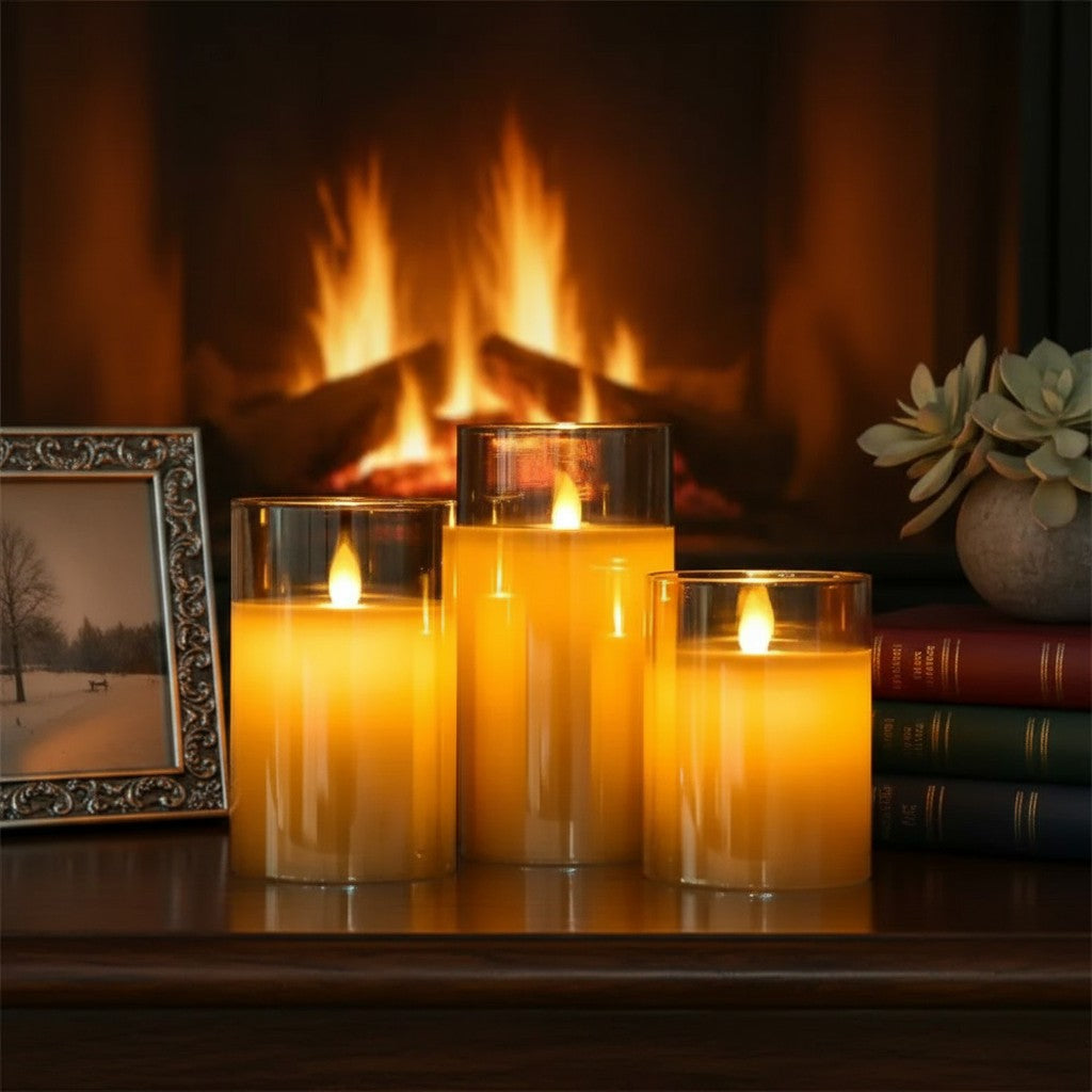 LED Flickering Candle Set Decorative Lights Battery Operated