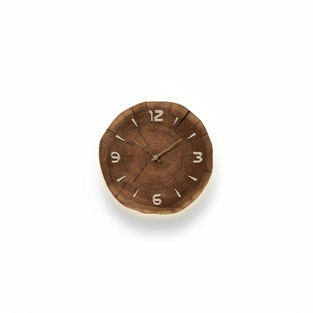 Wooden Wall Clock Circular Design Home Office Decor