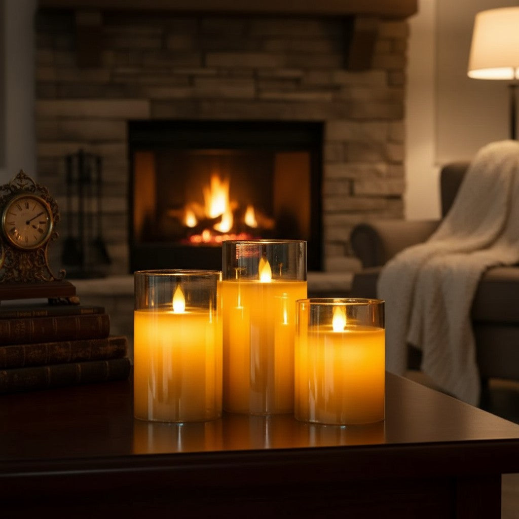 LED Flickering Candle Set Decorative Lights Battery Operated