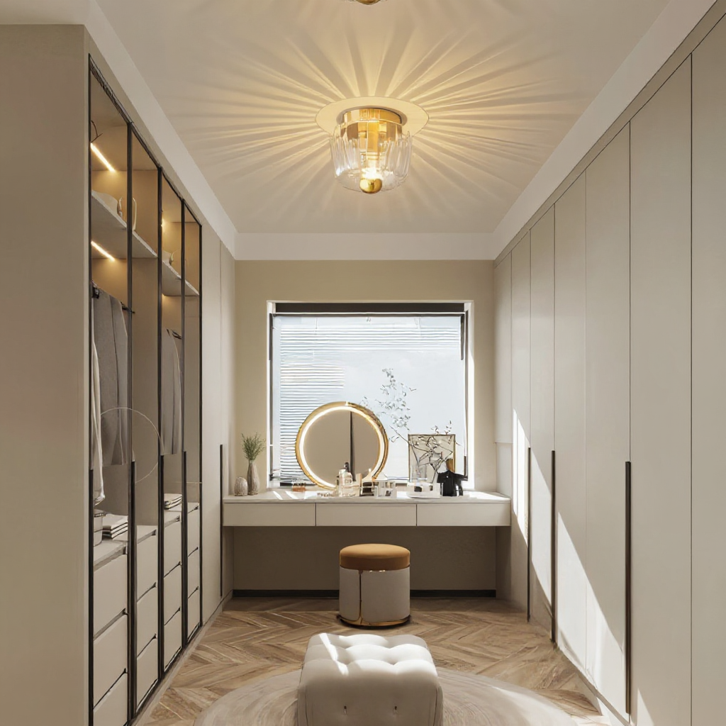 Glass Flush Mount Ceiling Light Sun Rays Design