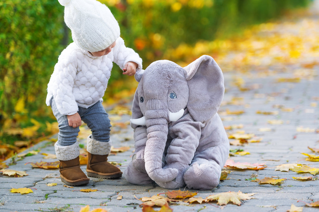 Soft Elephant Plush Pillow for Toddlers Cute Stuffed Animal Cushion