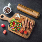 Acacia Wood Salt and Pepper Mill Set with Adjustable Ceramic Grinder