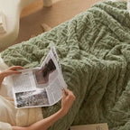 Soft Lambswool Sherpa Throw Blanket with Microfleece Layer