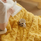 Soft Lambswool Sherpa Throw Blanket with Microfleece Layer