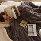 Soft Lambswool Sherpa Throw Blanket with Microfleece Layer