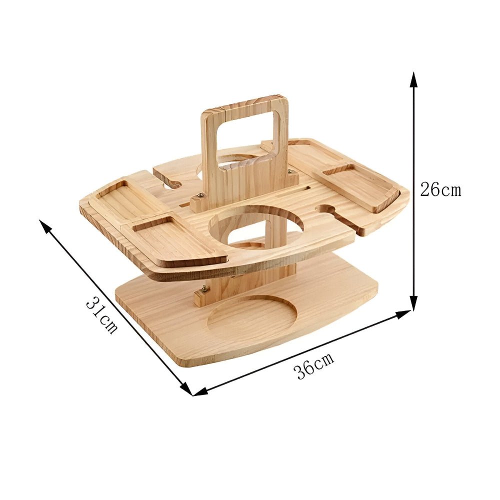 Portable Folding Wooden Picnic Table with Wine Bottle