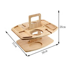 Portable Folding Wooden Picnic Table with Wine Bottle