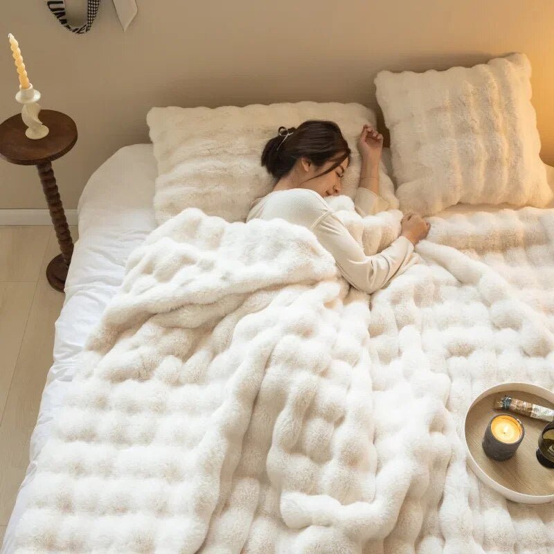 Luxury Plush Winter Blanket Throw Ultra Soft Warm Faux Fur Bed