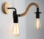 Vintage Rope Wall Sconce Lamp Rustic Industrial Wall Mounted Light