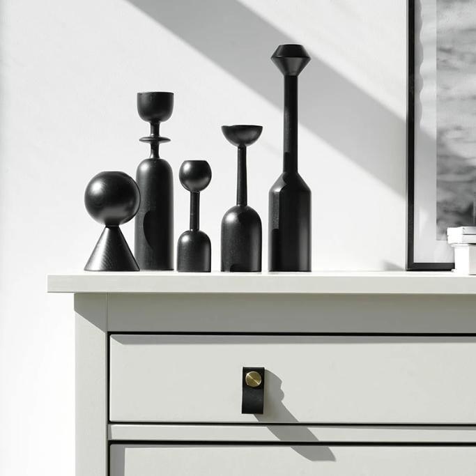 Wooden Taper Candle Holders Set