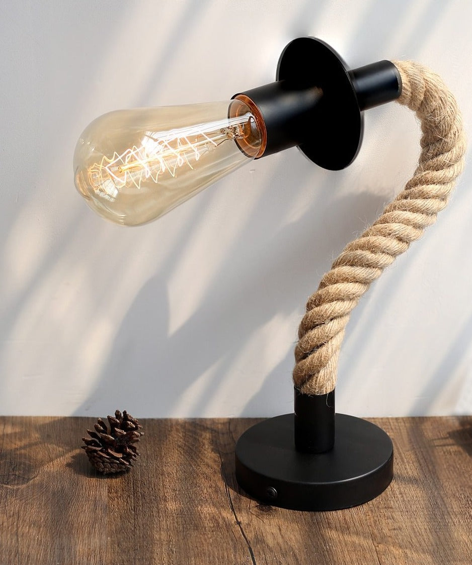 Vintage Rope Wall Sconce Lamp Rustic Industrial Wall Mounted Light